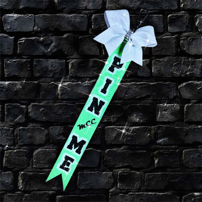 Pin Me "Glitter" - Design "MCC" Schleife weiß